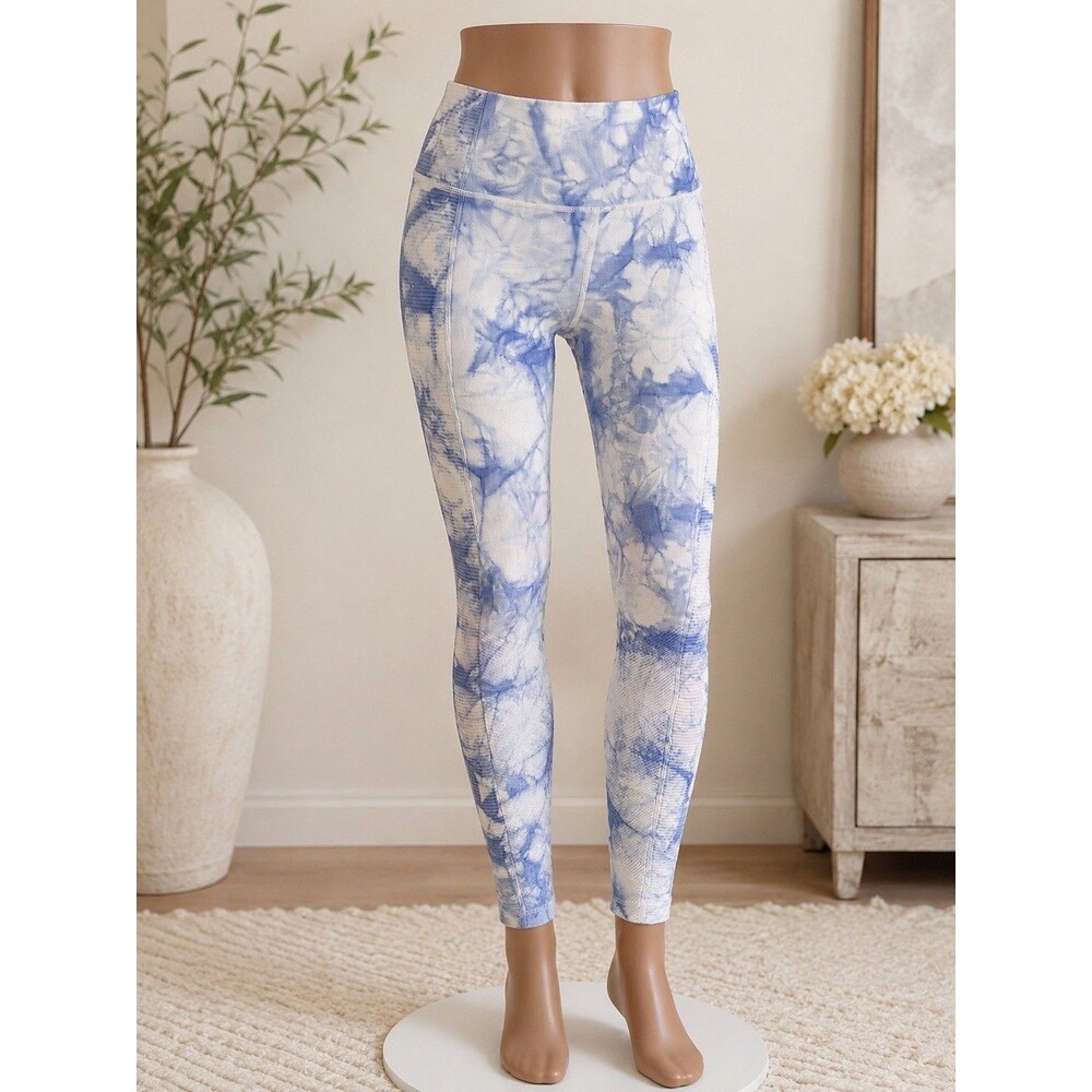 Offline by Aerie Women's Blue White Tie Dye Ankle Leggings Regular S